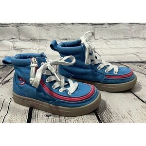 BILLY Classic Lace High Top Canvas Sneakers Kids TOD 9M US Blue Pink Zip